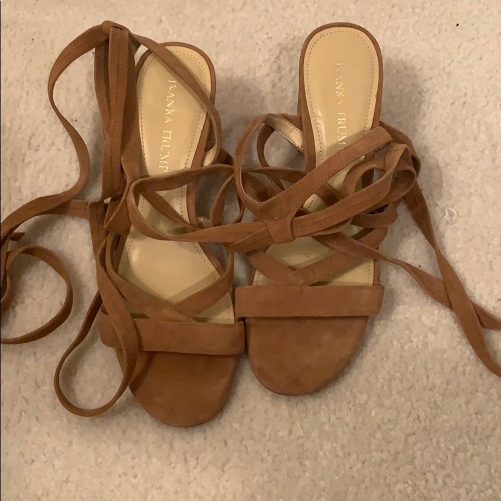 Ivanka Trump Lace up wedge heels